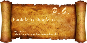 Puskás Orbán névjegykártya