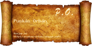Puskás Orbán névjegykártya