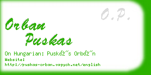 orban puskas business card